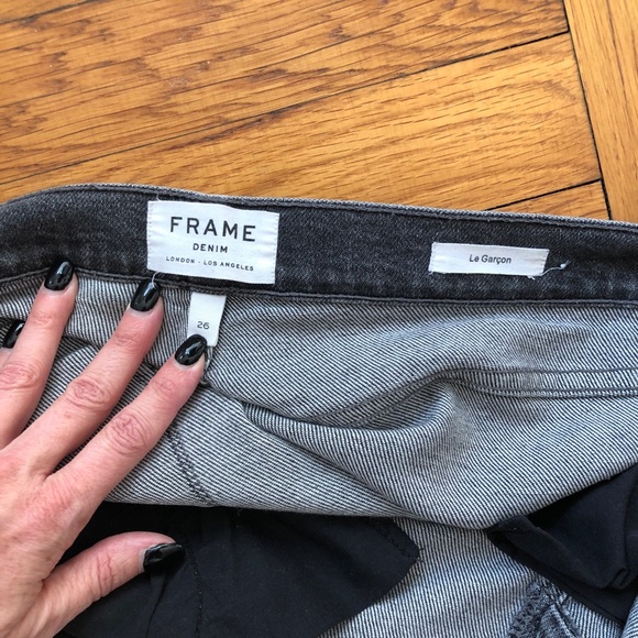Frame Le Garçon Distressed Grey Jeans 26 - Picture 4 of 7